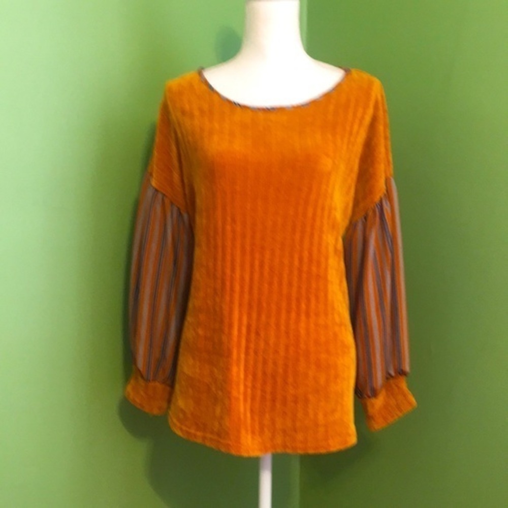 ANTHROPOLOGIE‎ HUMMINGBIRD burnt orange top with stripes
